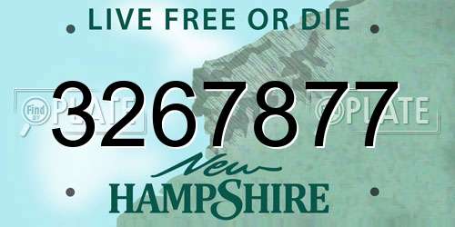 3267877 New Hampshire License Plate