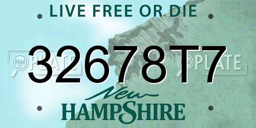 32678T7 New Hampshire License Plate