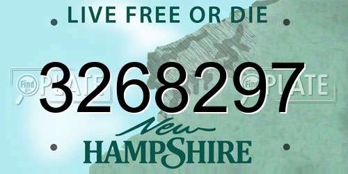 3268297 New Hampshire License Plate
