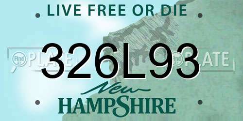 326L93 New Hampshire License Plate