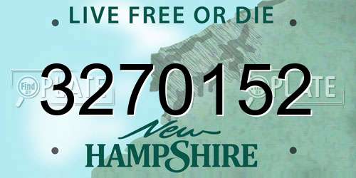 3270152 New Hampshire License Plate