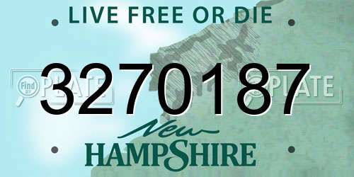 3270187 New Hampshire License Plate