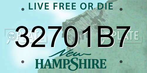 32701B7 New Hampshire License Plate