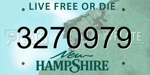 3270979 New Hampshire License Plate
