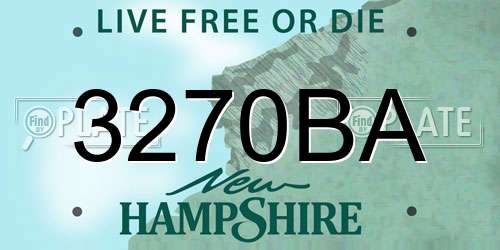 3270BA New Hampshire License Plate