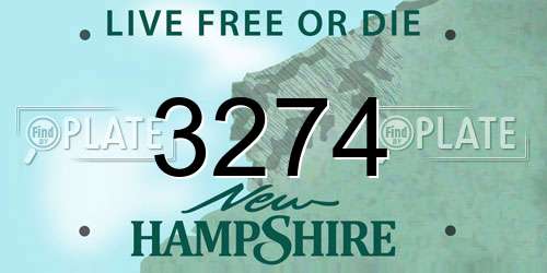 3274 New Hampshire License Plate