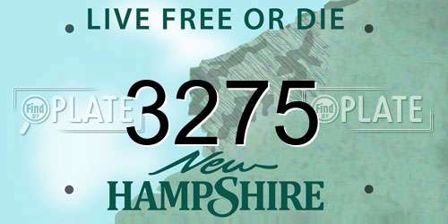 3275 New Hampshire License Plate