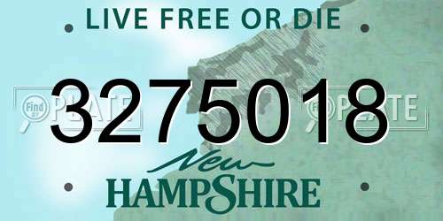 3275018 New Hampshire License Plate
