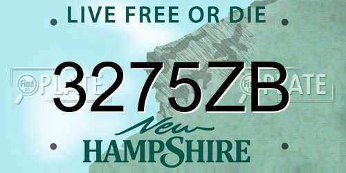 3275ZB New Hampshire License Plate