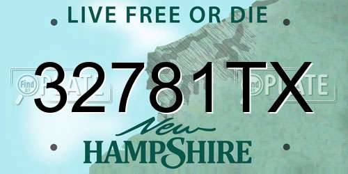 32781TX New Hampshire License Plate