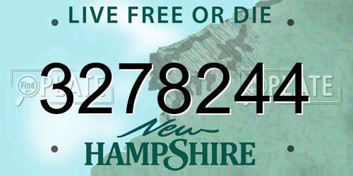 3278244 New Hampshire License Plate