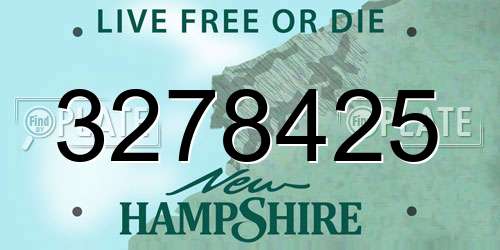 3278425 New Hampshire License Plate