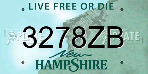 3278ZB New Hampshire License Plate