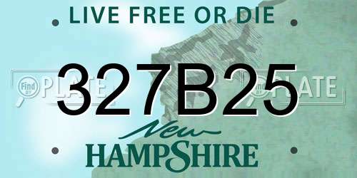 327B25 New Hampshire License Plate