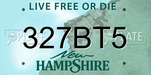 327BT5 New Hampshire License Plate