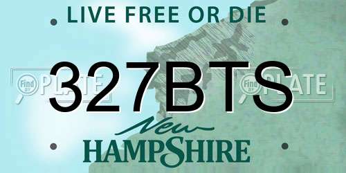 327BTS New Hampshire License Plate