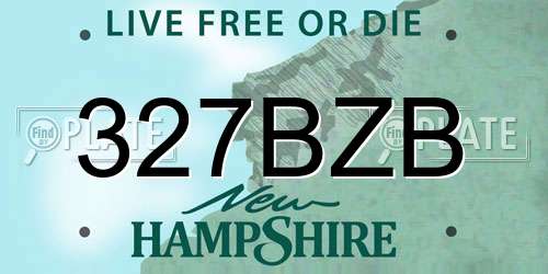 327BZB New Hampshire License Plate