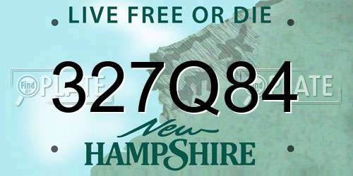 327Q84 New Hampshire License Plate