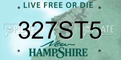 327ST5 New Hampshire License Plate