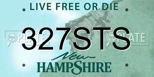 327STS New Hampshire License Plate