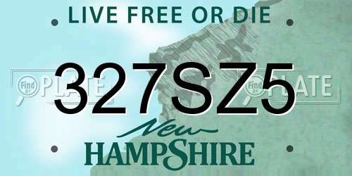 327SZ5 New Hampshire License Plate