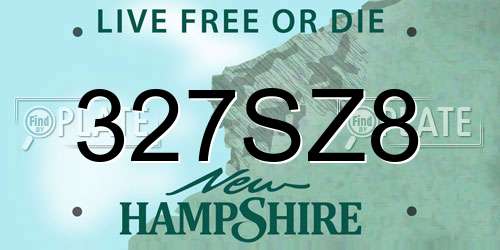327SZ8 New Hampshire License Plate