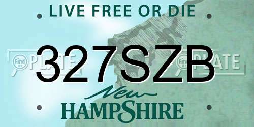 327SZB New Hampshire License Plate