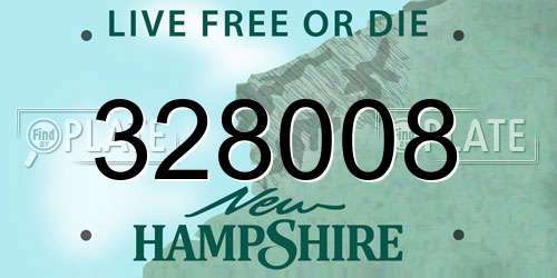 328008 New Hampshire License Plate