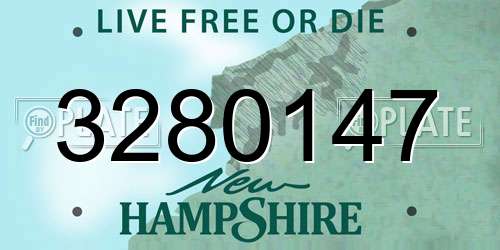 3280147 New Hampshire License Plate