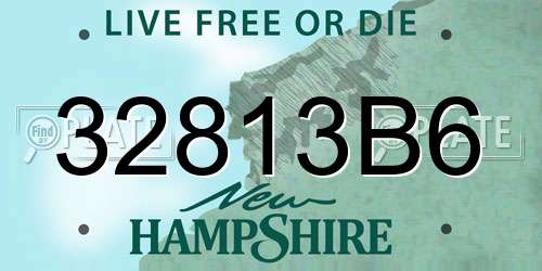 32813B6 New Hampshire License Plate