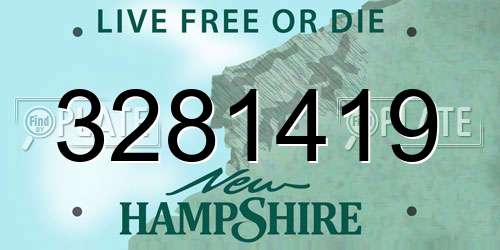 3281419 New Hampshire License Plate
