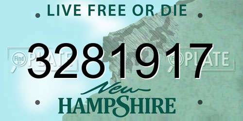 3281917 New Hampshire License Plate