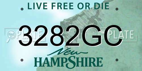3282GC New Hampshire License Plate