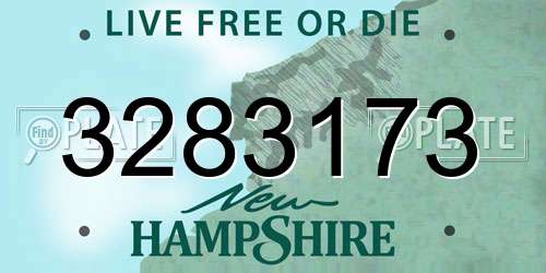 3283173 New Hampshire License Plate