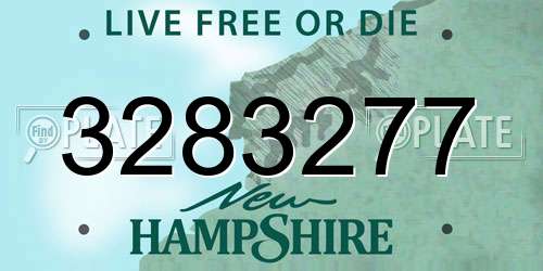 3283277 New Hampshire License Plate