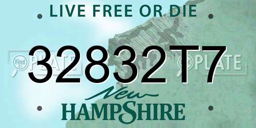 32832T7 New Hampshire License Plate