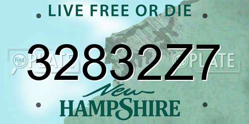 32832Z7 New Hampshire License Plate