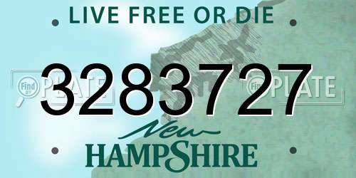 3283727 New Hampshire License Plate
