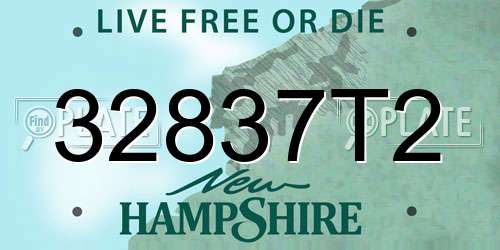 32837T2 New Hampshire License Plate