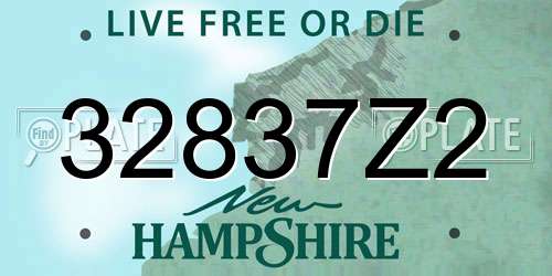 32837Z2 New Hampshire License Plate