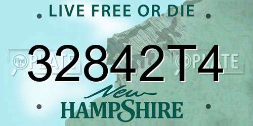 32842T4 New Hampshire License Plate