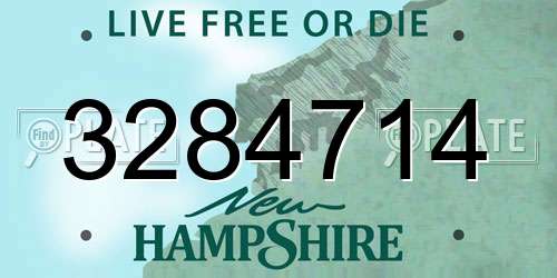 3284714 New Hampshire License Plate
