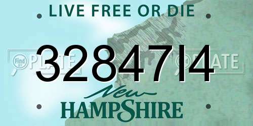 32847I4 New Hampshire License Plate
