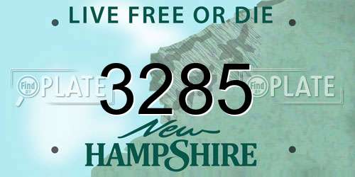 3285 New Hampshire License Plate