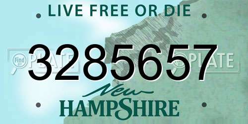3285657 New Hampshire License Plate