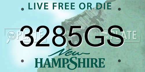 3285GS New Hampshire License Plate