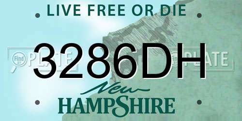 3286DH New Hampshire License Plate