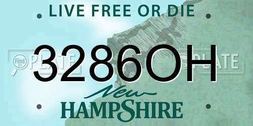 3286OH New Hampshire License Plate