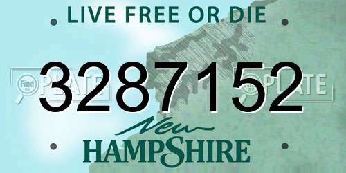 3287152 New Hampshire License Plate