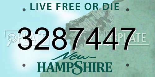 3287447 New Hampshire License Plate